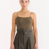 Tank Top With Straps in Dark Khaki