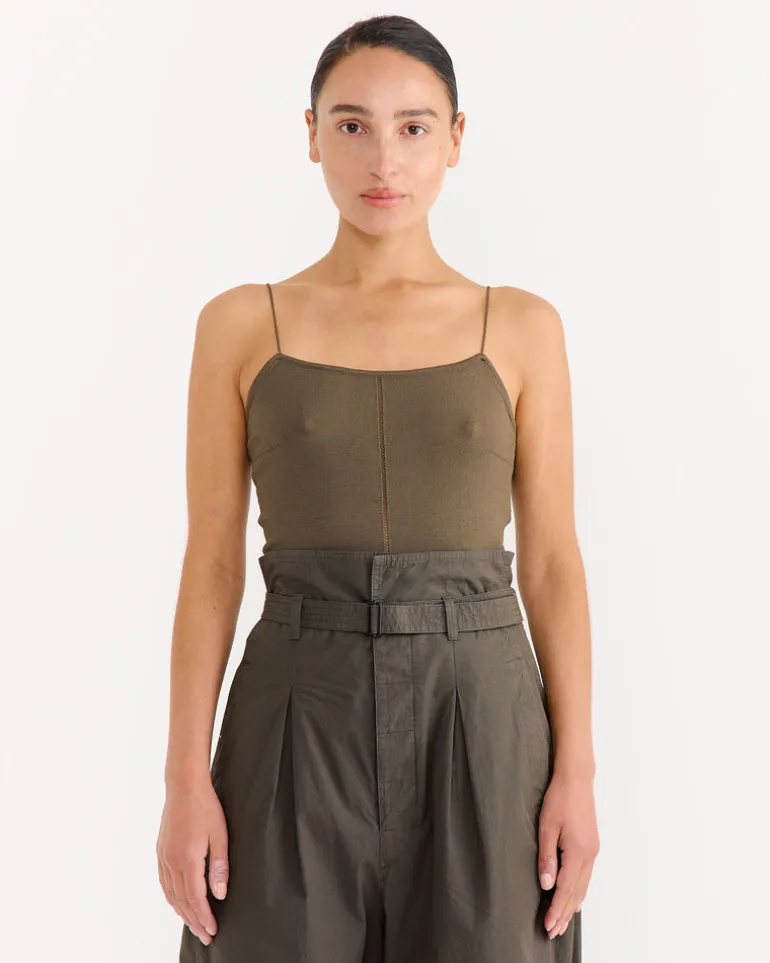 Tank Top With Straps in Dark Khaki