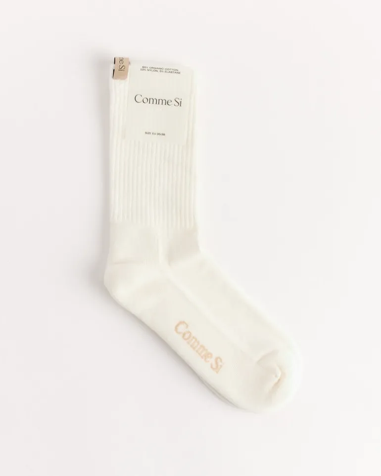 The Tube Cotton Socks in Off White