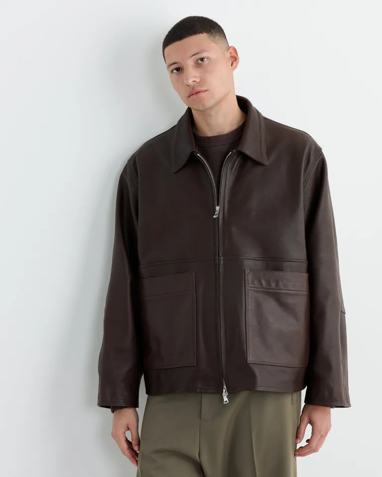Totem Leather Jacket in Brown