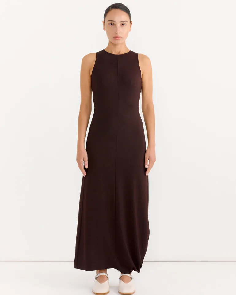 Twisted Hem Dress in Dark Cherry