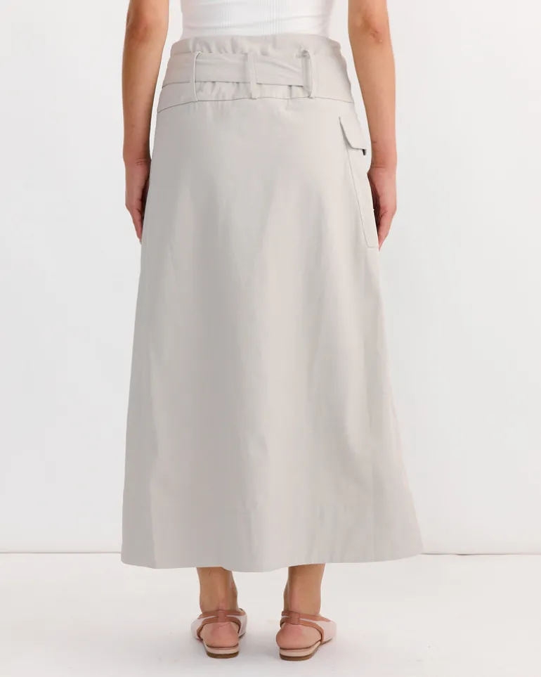 Utility Wrap Skirt in Creme