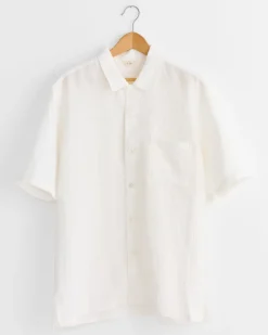 Water Twist Linen Shirt in White