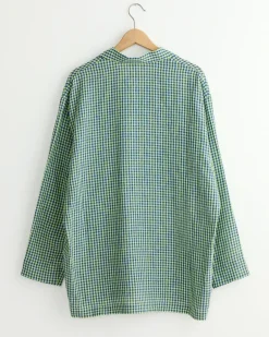Water Twist Linen Shirt in Blue/Yellow