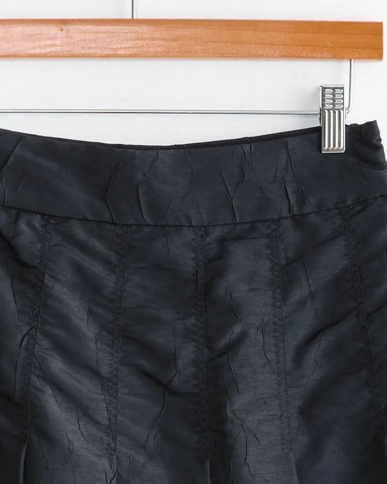 Wide Pleat Skirt in Black