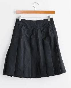 Wide Pleat Skirt in Black