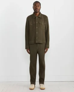 Wool Like Light Jacket in Khaki