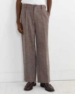 Wool Tweed Pant in Orange