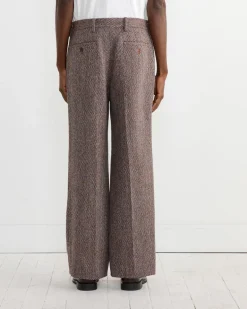 Wool Tweed Pant in Orange