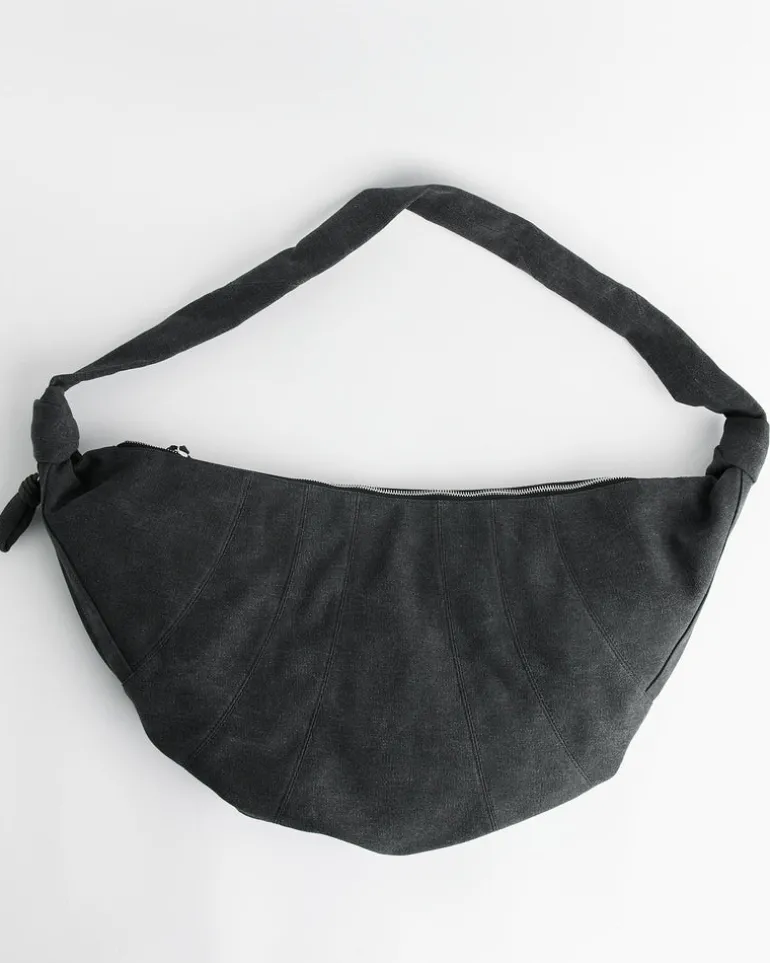 XL Croissant Bag in Ash Black