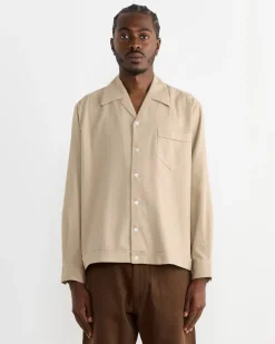 Zach Shirt in Cotton Silk Nep Sand