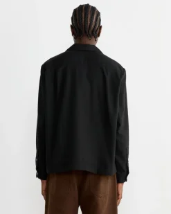 Zach Shirt in Cotton Silk Nep Black