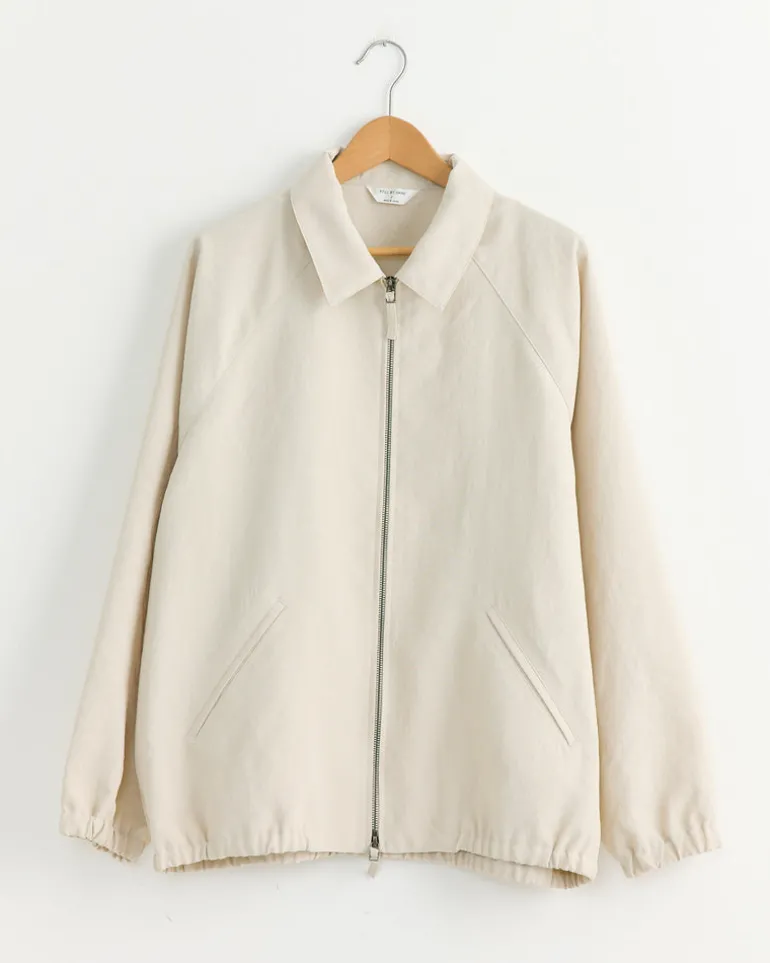 Zip Up Blouson in Ecru