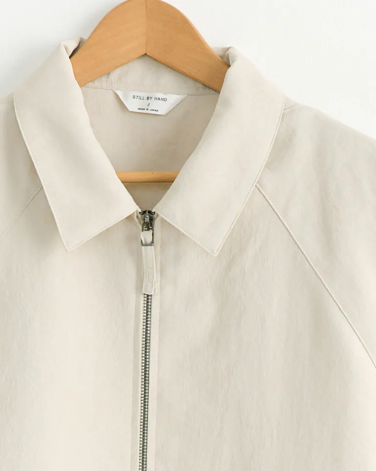 Zip Up Blouson in Ecru