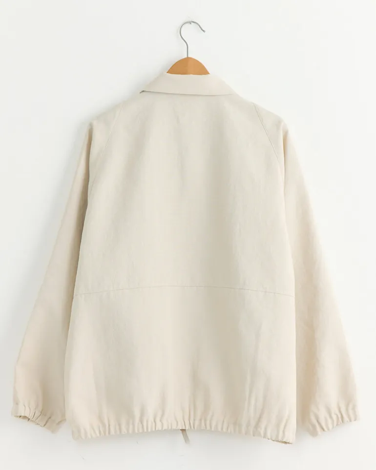 Zip Up Blouson in Ecru
